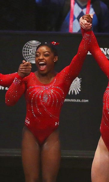 Biles helps US women vault to third straight world gymnastics title